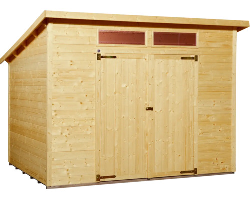 Abri de jardin en bois avec double porte et fenêtres