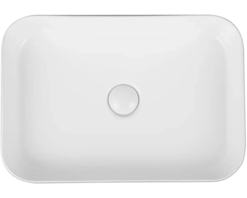 Aufsatzwaschbecken aus Keramik, rechteckig mit rundlichen Ecken