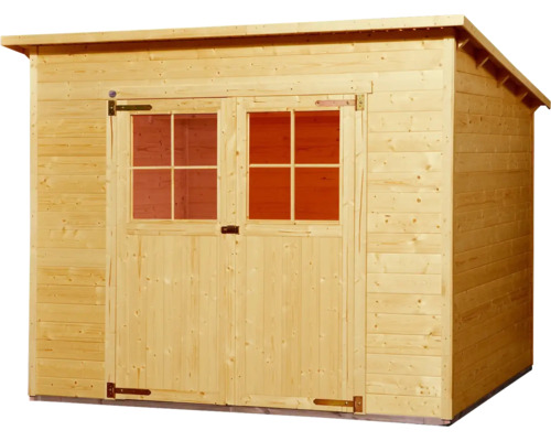 Abri de jardin en bois avec double porte et fenêtres