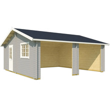 Outdoor Life Doppelgarag Falkland ohne Tore 575x575 cm lichtgrau