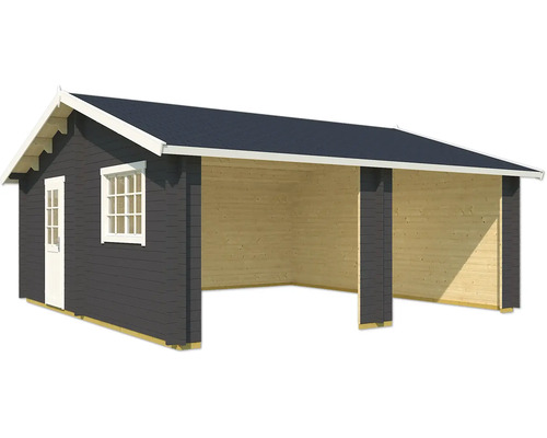 Garage en bois avec annexe et porte