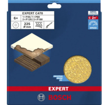 Bosch Expert C470 Schleifscheiben Set, sechs Stück, verschiedene Körnungen, Durchmesser 225 mm