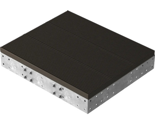 Abaissement de bordure avec surface rainurée et trous de fixation