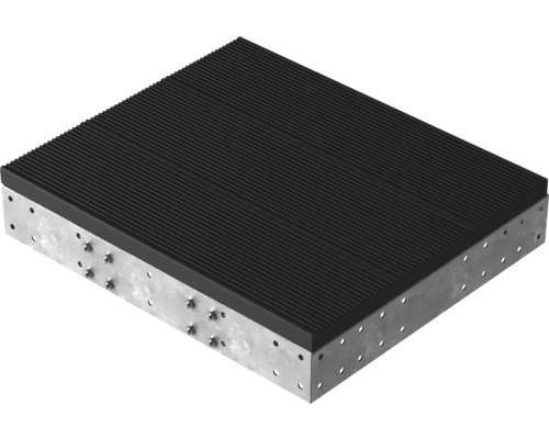 Revêtement de marche pour palier Pertura Tallis 100x88 cm anthracite Amortisseur de vibrations avec profilé nervuré et cadre métallique