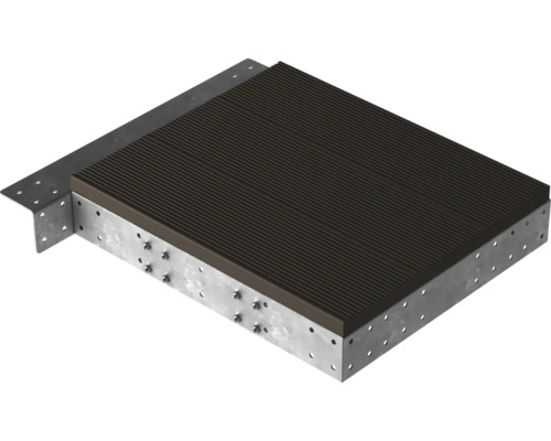 Palier intermédiaire Pertura Tallis 80x88 cm marron Elément de terrasse avec soubassement et fixation de terrasse
