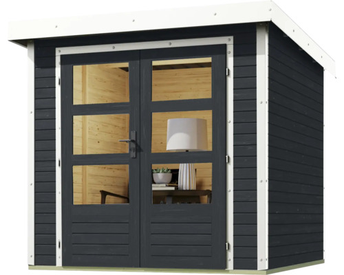 Abri de jardin avec double porte et fenêtres