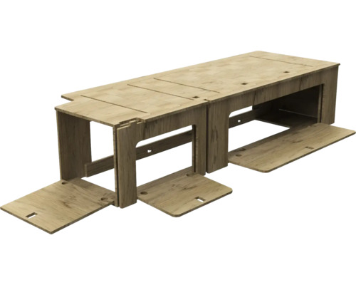 Kit de meubles en bois avec étagères et rabats