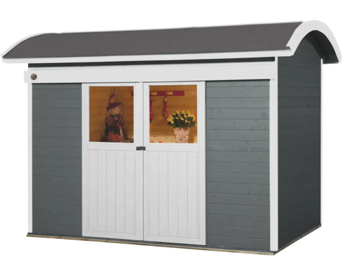 Abri de jardin avec porte double et toit