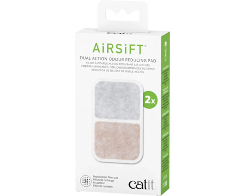 Filtre pour litière catit AiRSiFT Dual Action Pad, pack de 2 Emballage du filtre anti-odeurs Catit Airsift