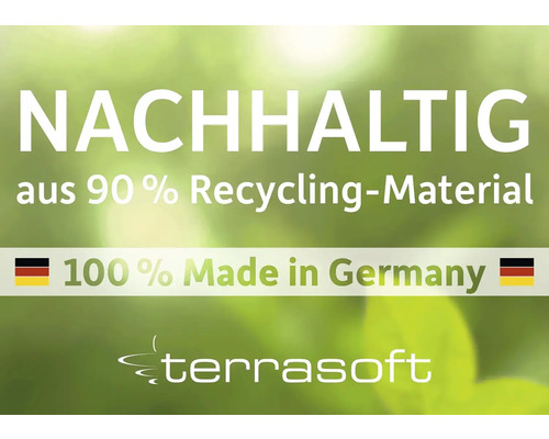 Nachhaltig aus 90 Prozent Recycling-Material, 100 Prozent Made in Germany, Terrasoft Logo