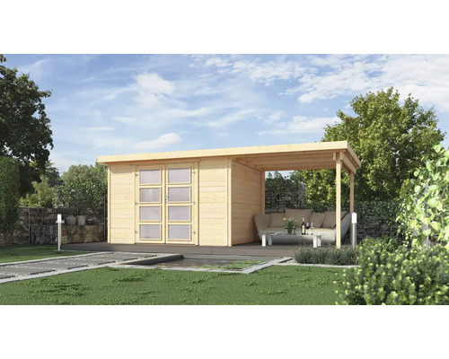 Abri de jardin weka 321 B T. 2 avec plancher, structure de toit 508 x 237 cm nature Abri de jardin weka 321 B T. 2 avec plancher, structure de toit 508 x 237 cm nature