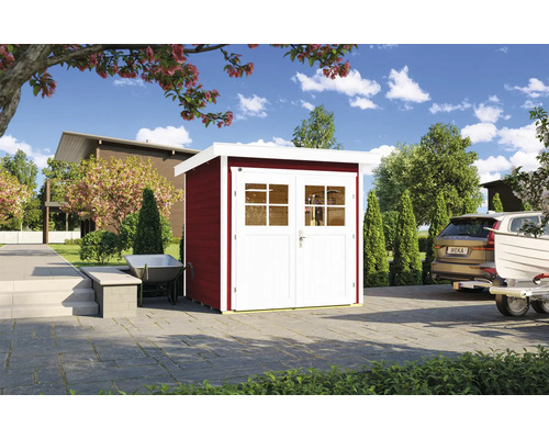 Abri de jardin weka 227 Taille 1 avec plancher 205 x 209 cm rouge de falun