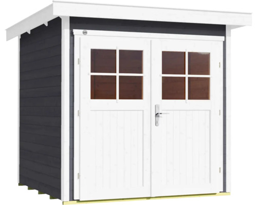 Abri de jardin avec double porte et toit à deux pans
