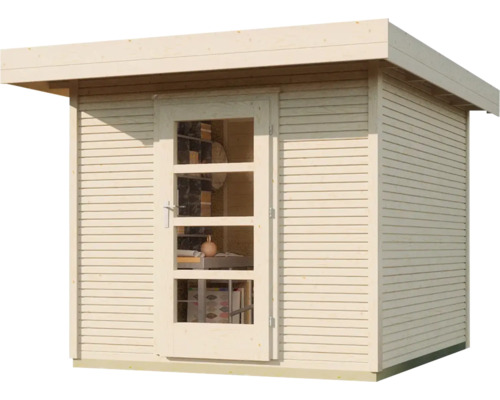 Abri de jardin en bois avec porte vitrée