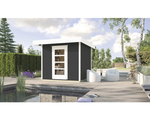 Abri de jardin weka Designhaus 172 taille 1 avec plancher 249 x 284 cm anthracite