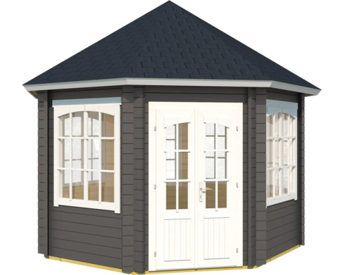 Abri de jardin en bois avec double porte et fenêtres