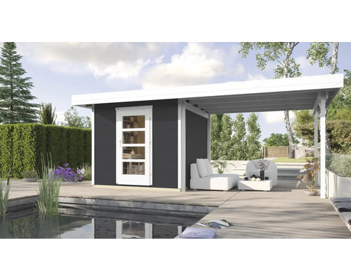 Gartenhaus weka Designhaus 172 B Gr. 1 inkl. Fussboden 539 x 279 cm anthrazit