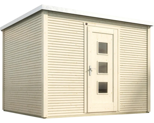 Abri de jardin en bois avec porte et fenêtres