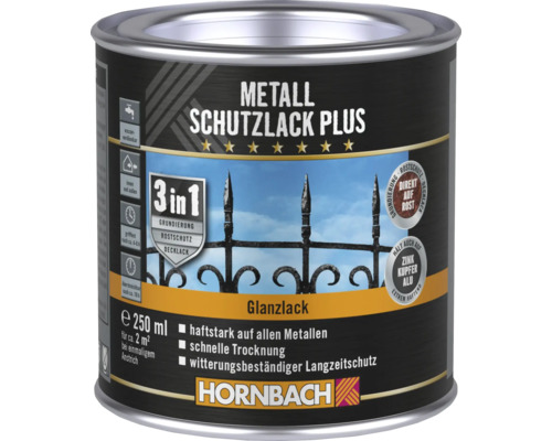 Peinture anti-rouille Plus HORNBACH brillant blanc 250 ml