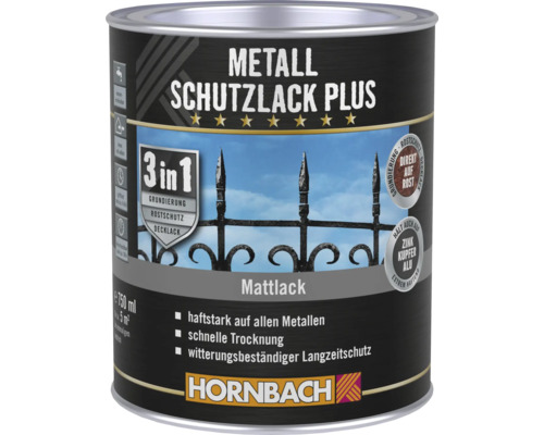 Peinture de protection du métal Plus HORNBACH gris signalisation mat 750 ml Peinture de protection du métal Plus HORNBACH gris signalisation mat 750 ml