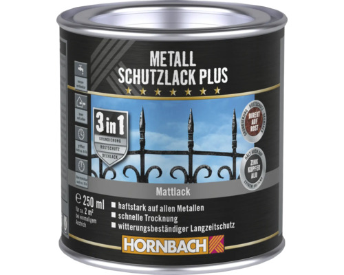 HORNBACH Metallschutzlack Plus verkehrsgrau 250 ml