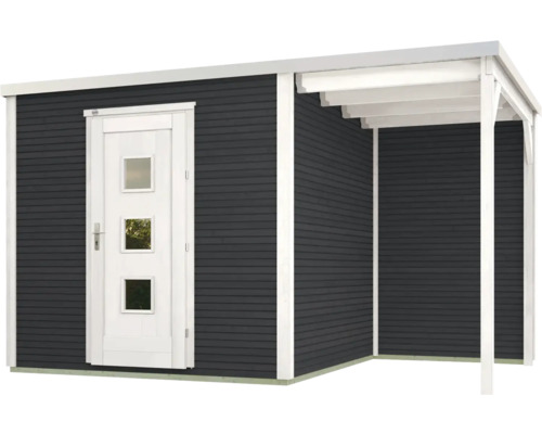 Abri de jardin avec annexe et porte