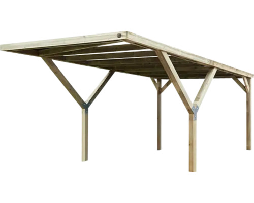 Structure de carport en bois sans voiture