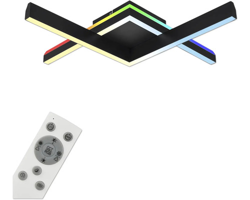 Schwarze LED Deckenleuchte mit Fernbedienung