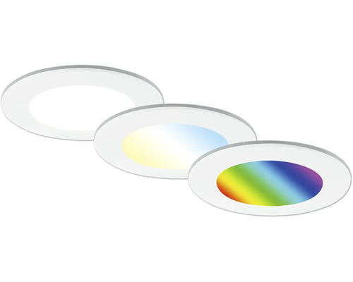 Spot encastrable LED avec différentes couleurs de lumière