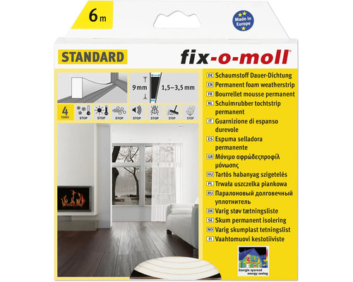 Fix-O-Moll E-Profil Gummi-Dichtung 9 x 4 mm, 6 m Dichtung - kaufen bei Do  it + Garden Migros