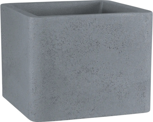 Pot de fleurs geli Cube carré en plastique 38x38x33 cm couleur béton clair