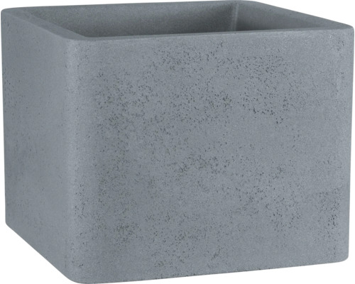 Pot de fleurs geli Cube carré en plastique 49x49x39 cm couleur béton clair Pot de fleurs carré en pierre