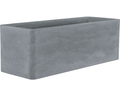 Pot de fleurs geli Cube caisse en plastique 80x29x27,5 cm couleur béton clair Jardinière rectangulaire en béton