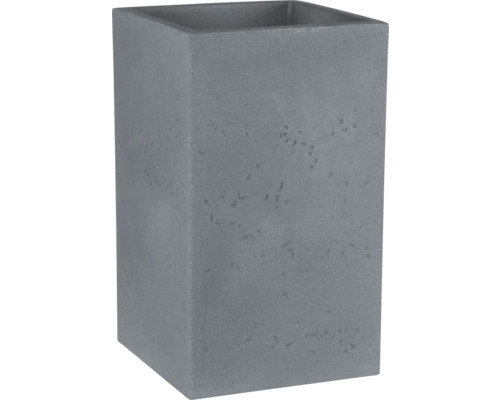 Pot de fleurs geli Cube High en plastique 28x28x48 cm couleur béton clair