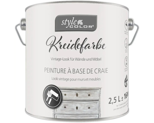 Peinture à la craie StyleColor stone grey 2,5 l Pot de peinture à la craie pour murs et meubles