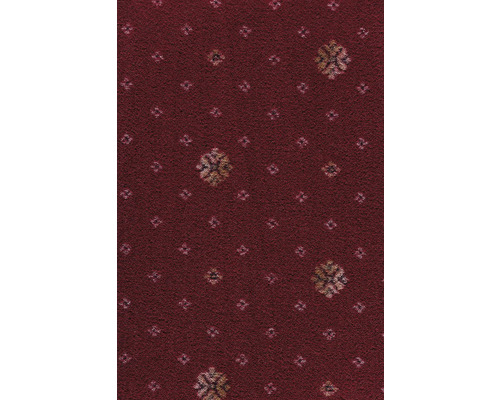 Moquette velours Posada rouge largeur 400 cm (au mètre) Tapis rouge avec motif floral
