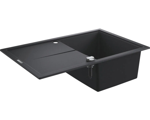 Évier composite avec égouttoir GROHE K400 780x500 mm noir-granite 31639AP0 Évier de cuisine noir avec égouttoir