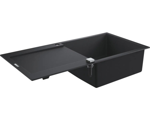 Évier composite avec égouttoir GROHE K500 1000x500 mm noir-granite 31645AP0 Évier de cuisine noir avec égouttoir