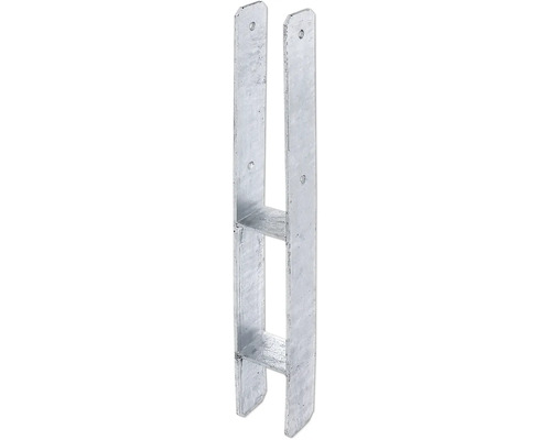 Support de poteau en H 71 x 300 x 600 mm galvanisé à chaud 1 pièce Support de poteau en H 71 x 300 x 600 mm galvanisé à chaud 1 pièce