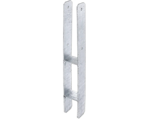 Support de poteau en H 71 x 300 x 600 mm galvanisé à chaud 1 pièce