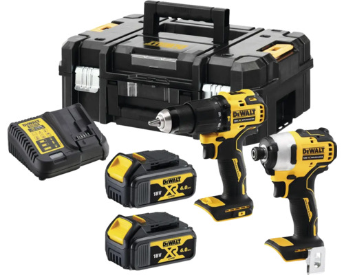 DeWalt Kit combiné sans fil 18 V DCK2062M2T-QW Perceuse combinée DCD709 et clé à chocs DCF809 DeWalt Kit combiné sans fil 18 V DCK2062M2T-QW Perceuse combinée DCD709 et clé à chocs DCF809