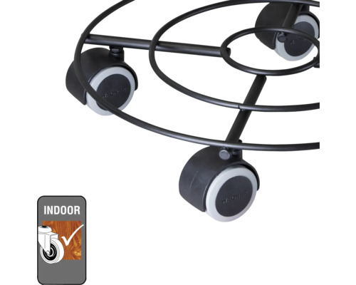 Support à plantes en métal avec roulettes pour une utilisation intérieure