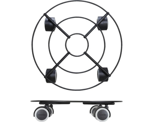 Support à plantes en métal avec roulettes