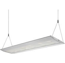 Luminaire suspendu LED rectangulaire avec suspension par câble métallique