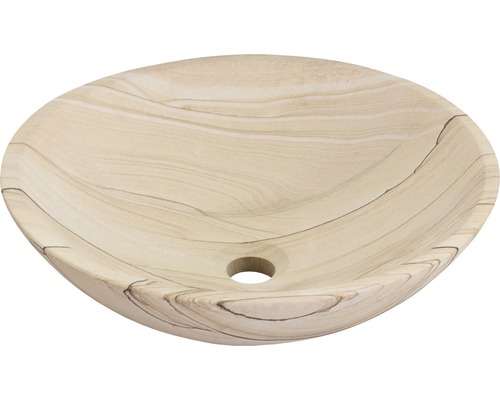 Lavabo à poser Differnz Sandstone 42 cm x 42 cm sable mat avec revêtement 38.251.05