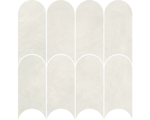 Feinsteinzeugmosaik Velvet Arch calce 32.5x33.5 cm Muster aus hellen, gebogenen Fliesen