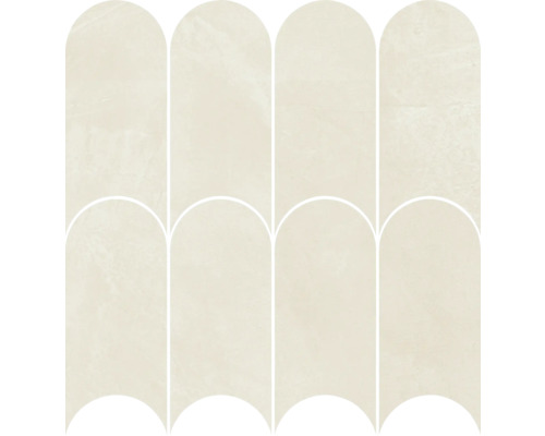Feinsteinzeugmosaik Velvet Arch crema 32.5x33.5 cm Mosaikfliesen in länglicher Form für Wandgestaltung