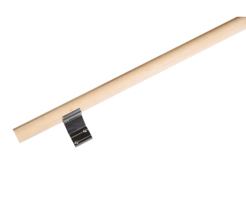 Holzstiel mit Metallhalterung