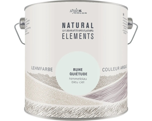 StyleColor NATURAL ELEMENTS Lehmfarbe konservierungsmittelfrei Ruhe himmelblau 2,5 l