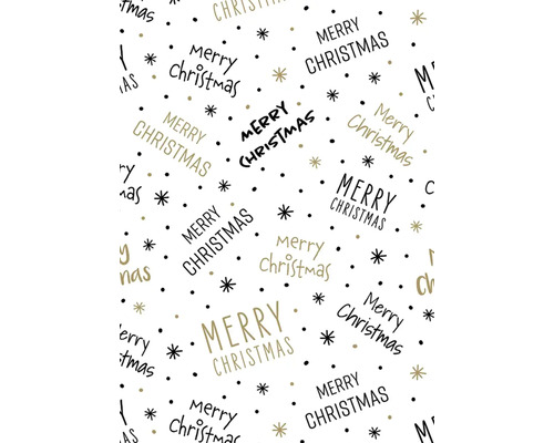 Weihnachtspapier mit dem Schriftzug Frohe Weihnachten sowie Sternen- und Punktemuster